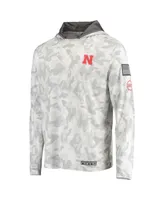 Men's Colosseum Arctic Camo Nebraska Huskers Oht Military-Inspired Appreciation Long Sleeve Hoodie Top