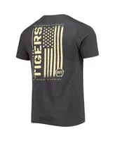 Men's Colosseum Heathered Black Lsu Tigers Oht Military-Inspired Appreciation Flag 2.0 T-shirt
