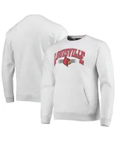 Men's League Collegiate Wear Heathered Gray Louisville Cardinals Upperclassman Pocket Pullover Sweatshirt