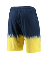 Men's Mitchell & Ness Navy, Gold Michigan Wolverines Tie-Dye Shorts