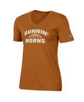 Women's Champion Texas Orange Longhorns Runnin' Horns V-Neck T-shirt