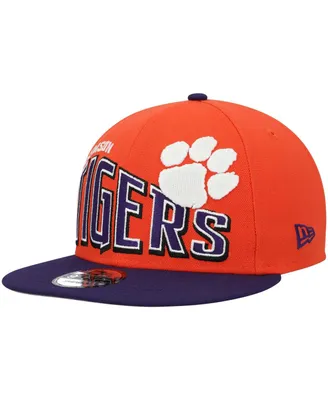 Men's New Era Orange Clemson Tigers Two-Tone Vintage-Like Wave 9FIFTY Snapback Hat