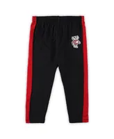 Infant Boys and Girls Red, Black Wisconsin Badgers Little Kicker Long Sleeve Bodysuit and Sweatpants Set