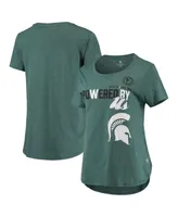 Women's Colosseum Heathered Green Michigan State Spartans PoWered By Title Ix T-shirt