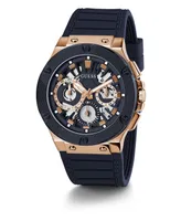 Guess Men's Navy Silicone Strap, Multi-Function Watch, 44mm