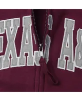 Women's Colosseum Maroon Texas A&M Aggies Arched Name Full-Zip Hoodie