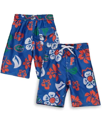 Little Boys Wes & Willy Royal Florida Gators Floral Volley Swim Shorts