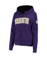 Women's Stadium Athletic Purple Washington Huskies Arched Name Full-Zip Sweatshirt