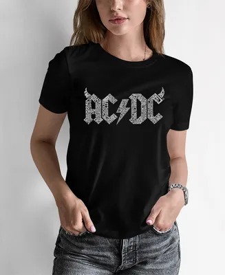 Women's Word Art Acdc Song Titles T-shirt