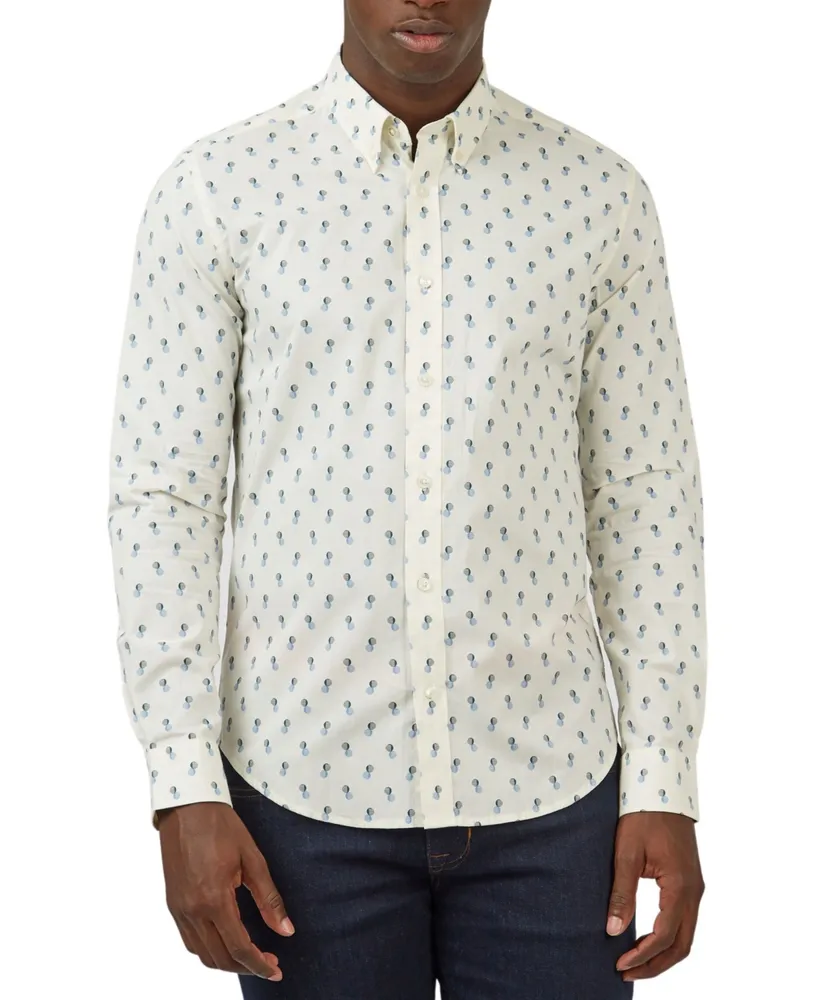 Ben Sherman Men's Regular-Fit Spot-Print Shirt