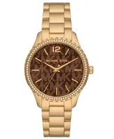 Michael Kors Women's Layton Gold-Tone Stainless Steel Bracelet Watch 38mm