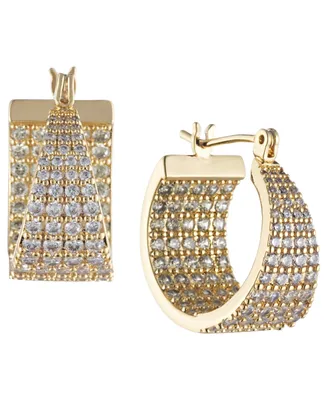 Bonheur Jewelry Monet Crystal Inside Out Hoop Earrings