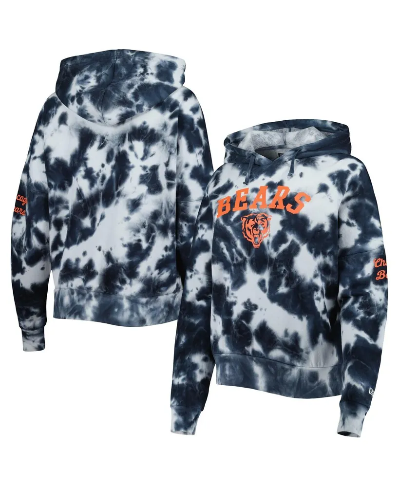 Women's New Era Navy Chicago Bears Cloud Dye Fleece Pullover Hoodie