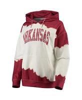Women's Gameday Couture White, Cardinal Arkansas Razorbacks For the Fun Double Dip-Dyed Pullover Hoodie