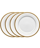 Noritake Charlotta Gold Set of 4 Dinner Plates, Service For 4