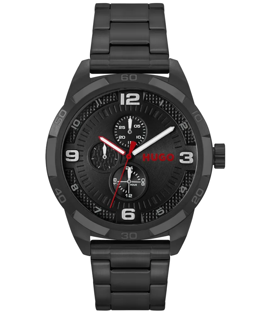 Hugo Boss Men's Grip Black Ionic Plated Steel Bracelet Watch, 46mm