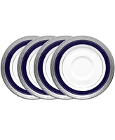 Noritake Crestwood Cobalt Platinum Set of 4 Saucers, Service For 4