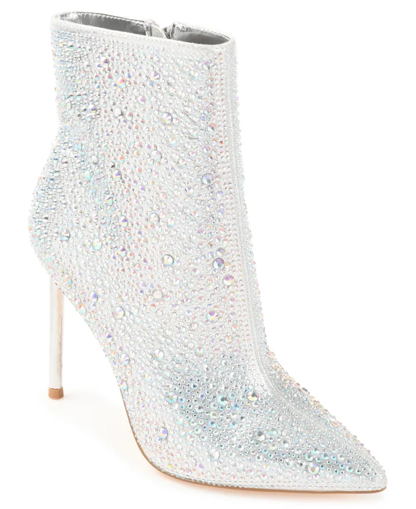 Journee Collection Women's Alexis Rhinestone Stiletto Dress Booties