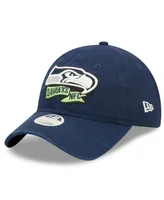 Women's New Era College Navy Seattle Seahawks 2022 Sideline Adjustable 9TWENTY Hat