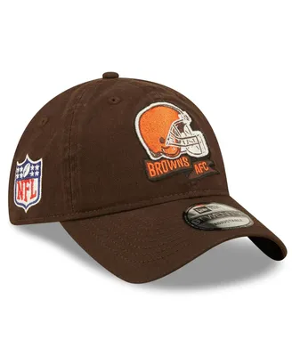 Big Boys New Era Brown Cleveland Browns 2022 Sideline Adjustable 9TWENTY Hat