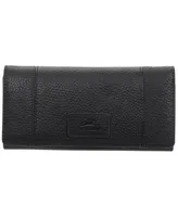 Mancini Women's Pebbled Collection Rfid Secure Trifold Wallet