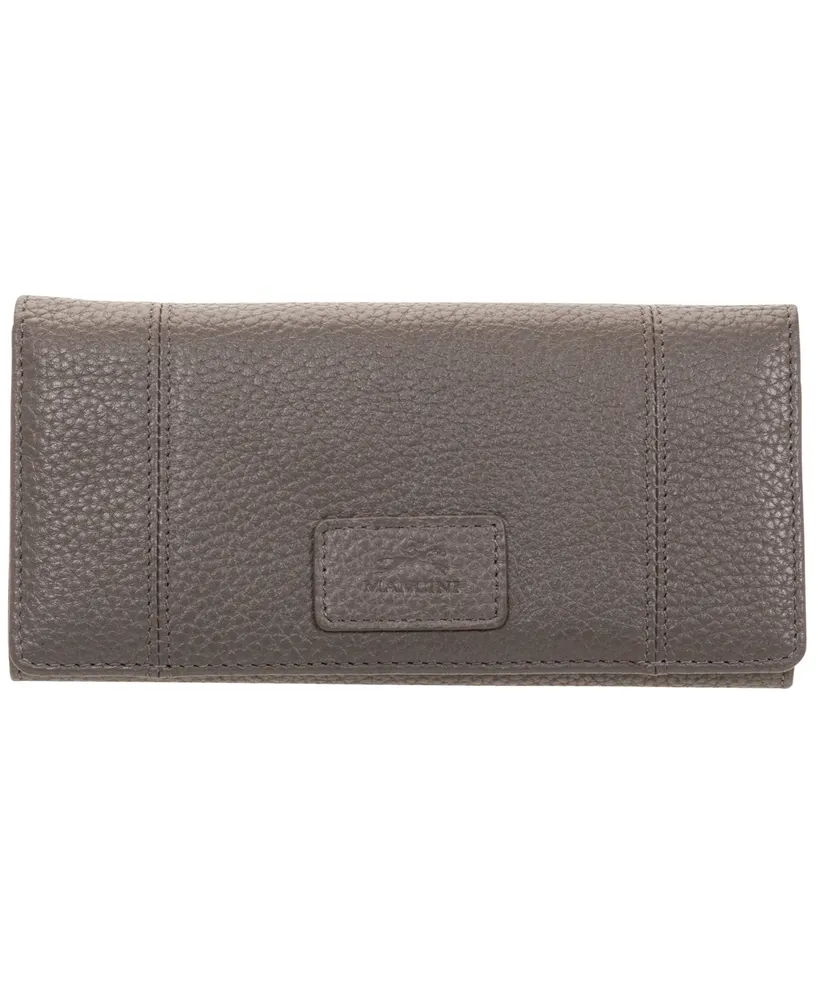 Mancini Women's Pebbled Collection Rfid Secure Trifold Wallet