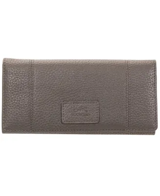 Mancini Women's Pebbled Collection Rfid Secure Trifold Wallet