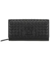 Mancini Women's Basket Weave Collection Rfid Secure Clutch Wallet