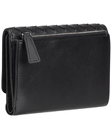 Mancini Women's Basket Weave Collection Rfid Secure Mini Clutch Wallet