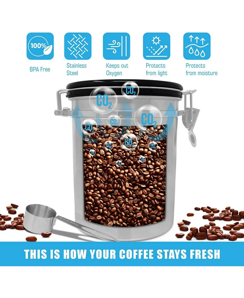 Zulay Kitchen Coffee Canister with Air Filter and Date Tracking