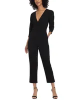 Donna Morgan Women's V-Neck 3/4-Sleeve Jumpsuit