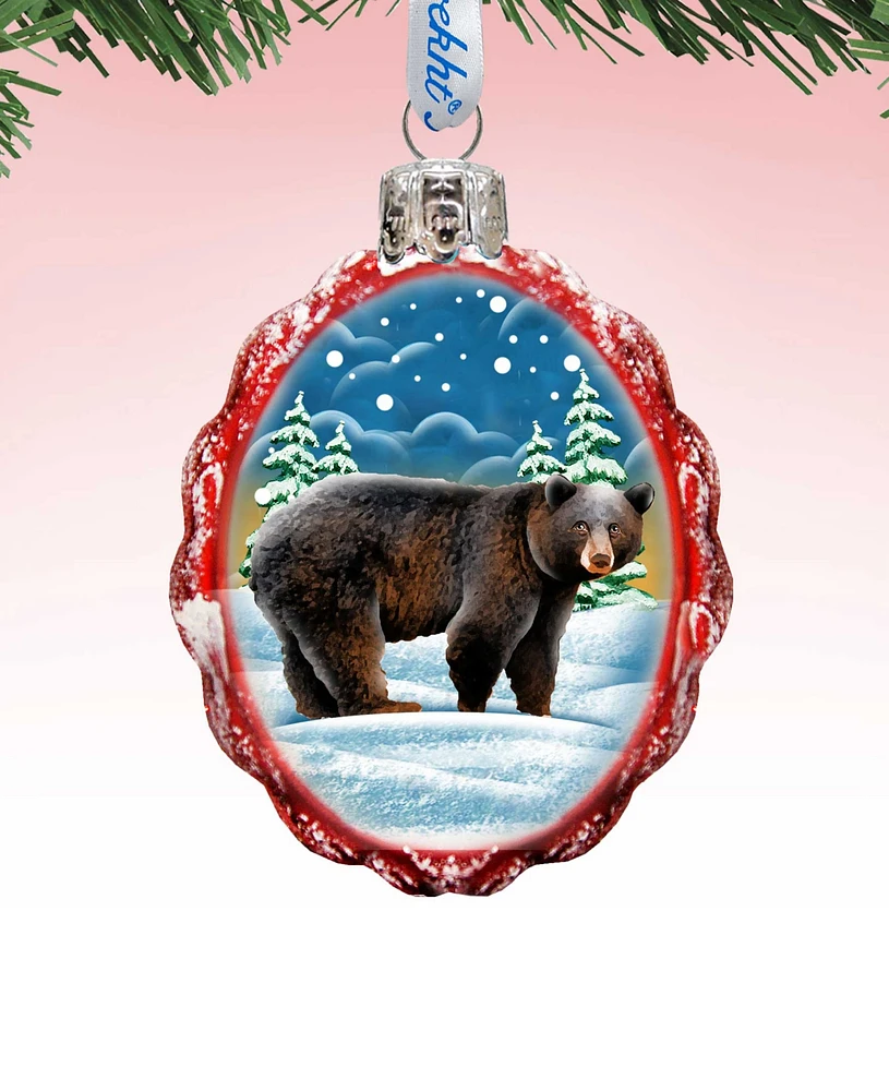 Designocracy Grizzly Bear Mercury Holiday Ornament