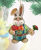 Designocracy Father Bunny Holiday Ornaments Holiday, Set of 2