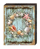 Designocracy Christmas Coastal Wreath Holiday Wall Art