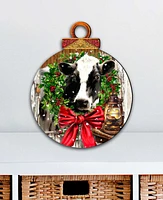 Designocracy Christmas On the Farm Holiday Outdoor Decor Large Ornament