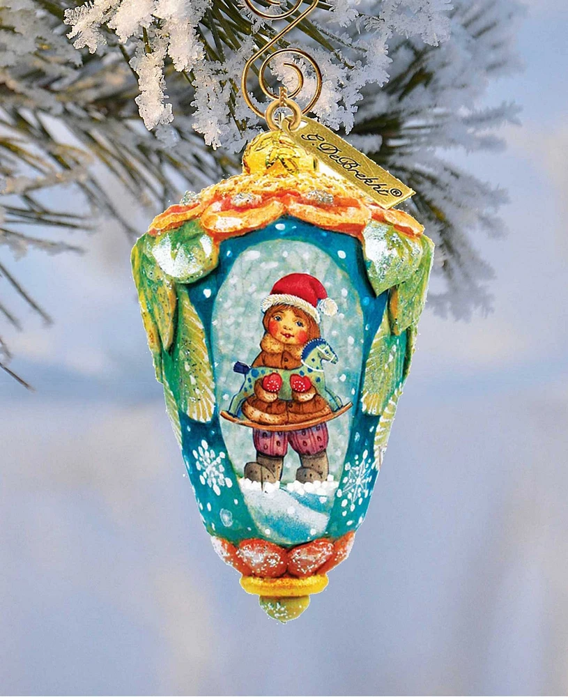 G.DeBrekht Little Boy Sculpted Hand, Painted Christmas Ornament