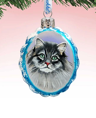 Designocracy Siberian Forest Cat Mercury Holiday Ornament