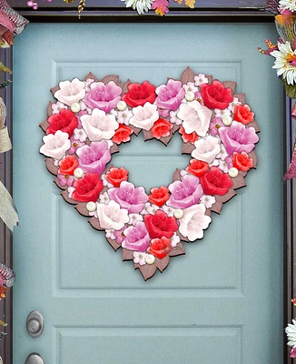 Designocracy Love Heart Holiday Door Wreath