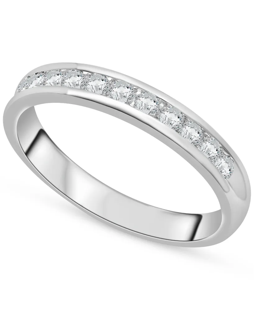 Diamond Channel-Set Wedding Band (1/4 ct. t.w.) Platinum