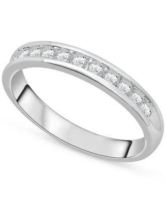 Diamond Channel-Set Wedding Band (1/4 ct. t.w.) Platinum