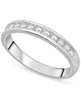 Diamond Channel-Set Wedding Band (1/4 ct. t.w.) Platinum