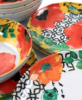Elama Glossy Ashley 12 Piece Melamine Dinnerware Set, Service for 4