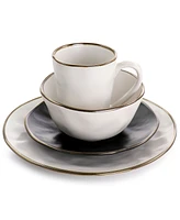 Elama Andres Mixed 16 Pc. Stoneware Dinnerware Set, Service for 4