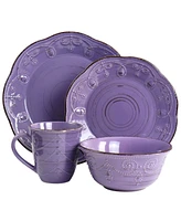 Elama Reactive Glaze Aitana 16 Piece Stoneware Dinnerware Set, Service for 4
