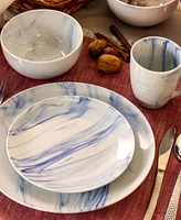 Elama Marble Clara 16 Pc. Stoneware Dinnerware Set, Service for 4