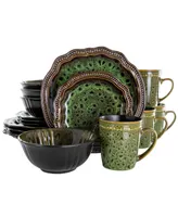 Elama Scalloped Magdalena 16 Piece Stoneware Dinnerware Set, Service for 4