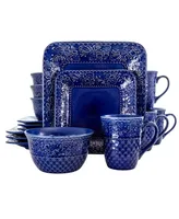 Elama Chiffon 16 Piece Square Dinnerware Set, Service for 4