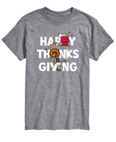 Airwaves Men's Short Sleeve Peanuts Happy Thanks Giving T-shirt