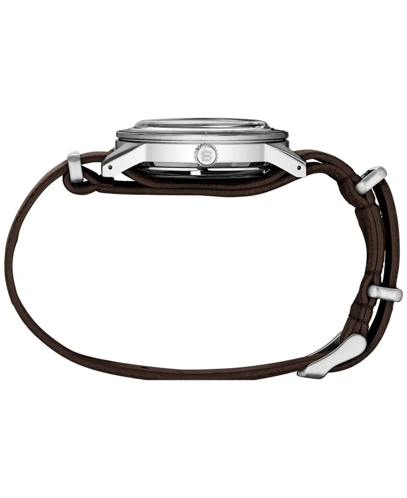 Seiko Men's Automatic Presage Brown Leather Strap Watch 41mm
