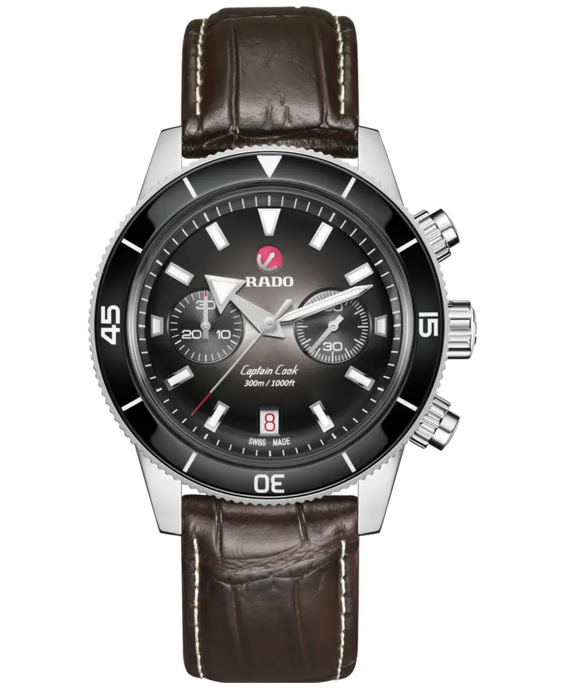 Rado Men's Swiss Automatic Chronograph Captain Cook Stainless Steel Bracelet Watch 43mm